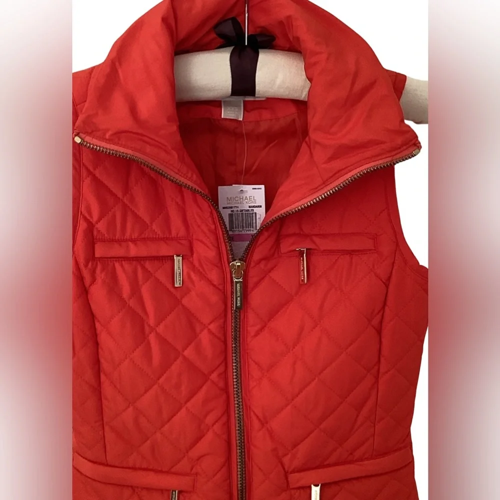 🍁 NWT Michael Kors Designer Front Pockets Quilted Vest